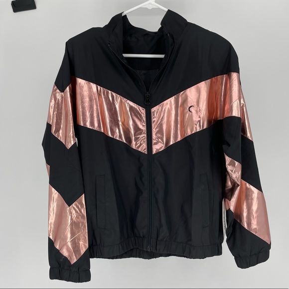 ZYIA ACTIVE NWT PINK SHINE BLOCK ZIP DOWN JACKET EXTRA SMALL BLACK - Picture 5 of 13